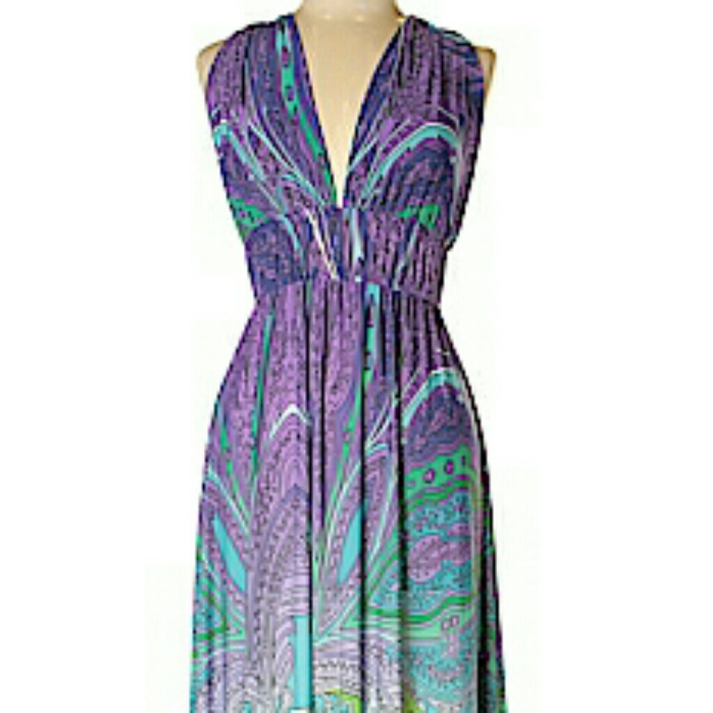 1970s style Maxi Halter Dress with twisted back detail